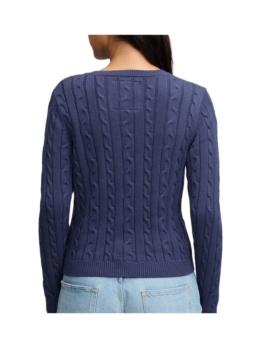 Pull Bleu Femme Superdry Essentials Cable Jumper 3