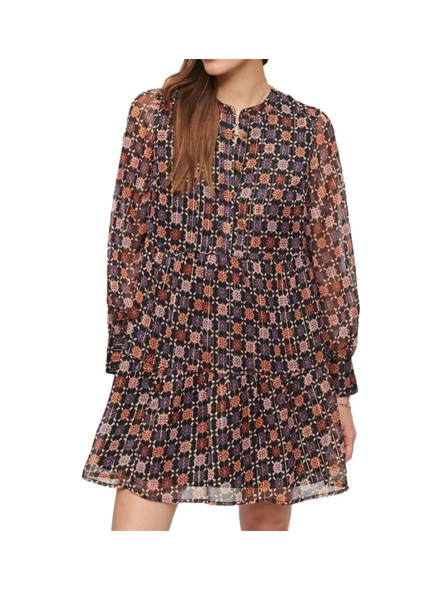 Robe Noire à Motifs Femme Superdry Long Sleeve 2