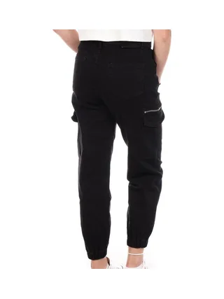 Pantalon Cargo Ceinture Noir Femme Monday Premium LW-357 2
