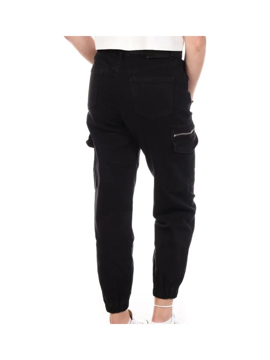 Pantalon Cargo Ceinture Noir Femme Monday Premium LW-357 3