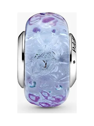 Pandora - Charm Murano Wavy iridescent lavender verre en argent sterling 2