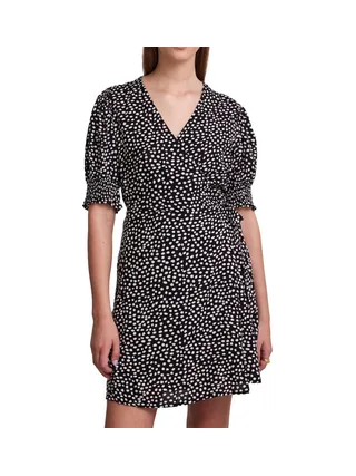 Robe Noire à Motifs Femme Pieces Tala 1