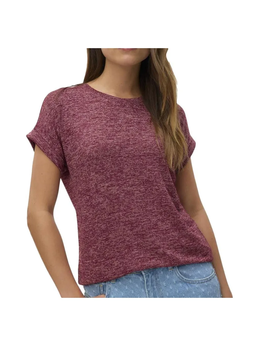 T-Shirt Rouge Chiné Femme Vero Moda Brianna 10291353 2
