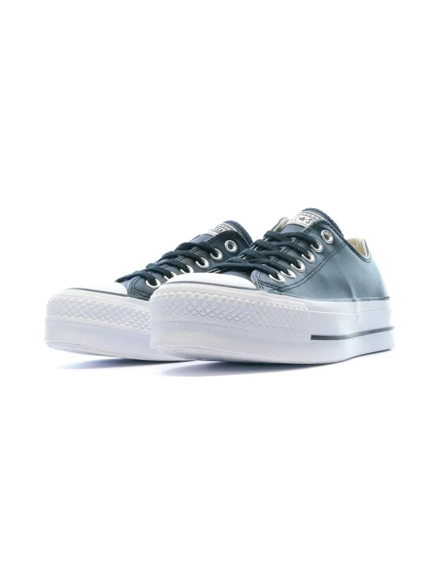 Baskets compensées cuir noir femme Converse All Star 6