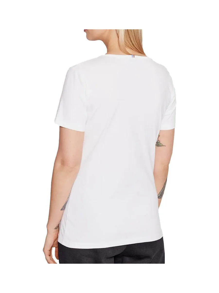 T-shirt Blanc Femme Le Coq Sportif Ess Tee Ss Col 3
