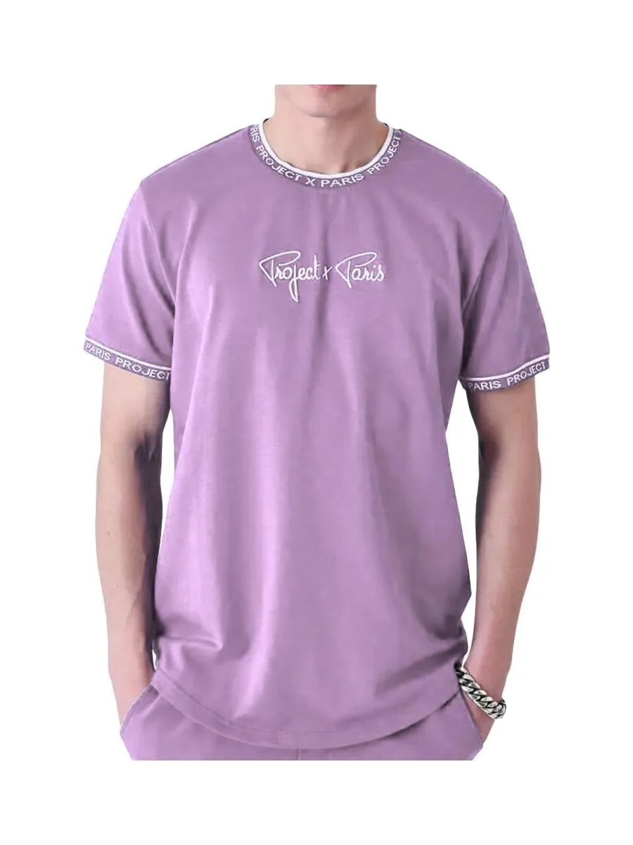 T-Shirt Violet/Blanc Homme Project X Paris 2511114 2