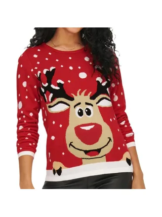 Pull de Noël Rouge Femme JDY Lucia 1