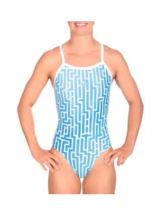 Maillot de bain Bleu/Blanc Femme Mako Nereid Labyrinth 1