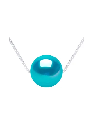 Collier Maille Vénitienne Perle d'Eau Douce Traversante 9-10 mm — Argent 925 Millièmes Rhodié 1