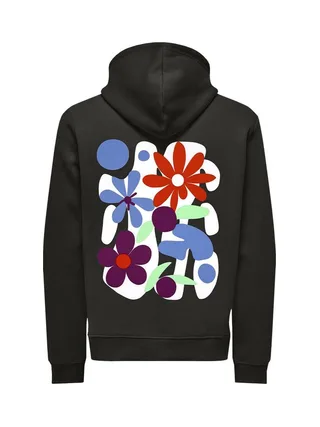 Sweat Noir Homme Only & Sons Flower 2