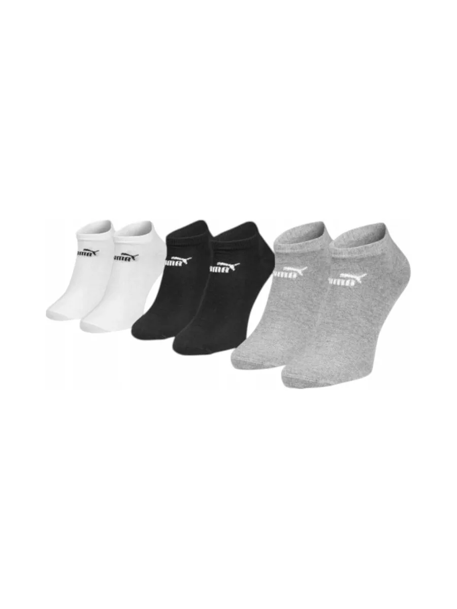 X3 Paires de Chaussettes Gris/Noir/Blanc Homme Puma Elements Plain 2