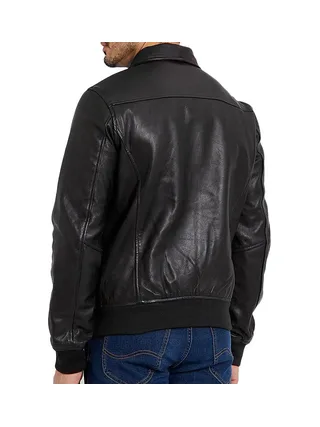 Blouson cuir Noir Homme Schott Mens Leather Pilot 2