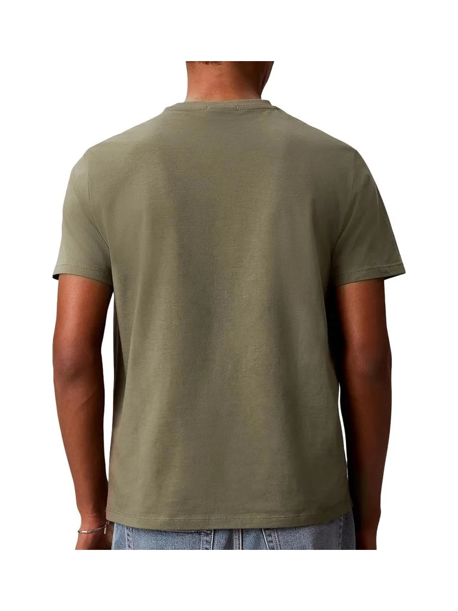 T-Shirt Kaki Homme Calvin Klein Jeans Badge L4G 3