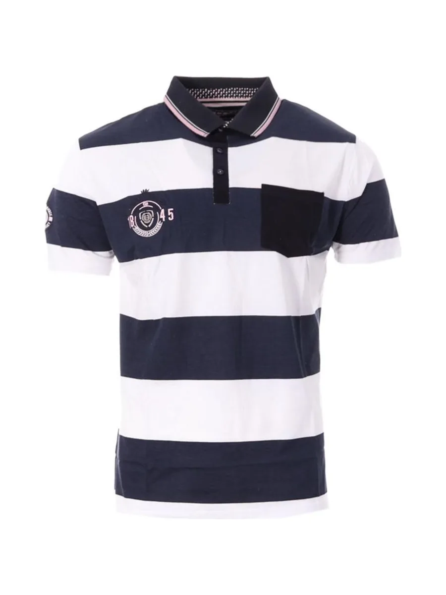 Polo Marine/Blanc Homme Rugby TOWN 2