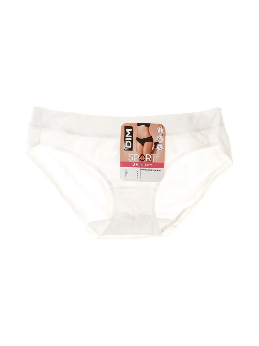 2x Slips Blanc Femme Dim D08GI 2