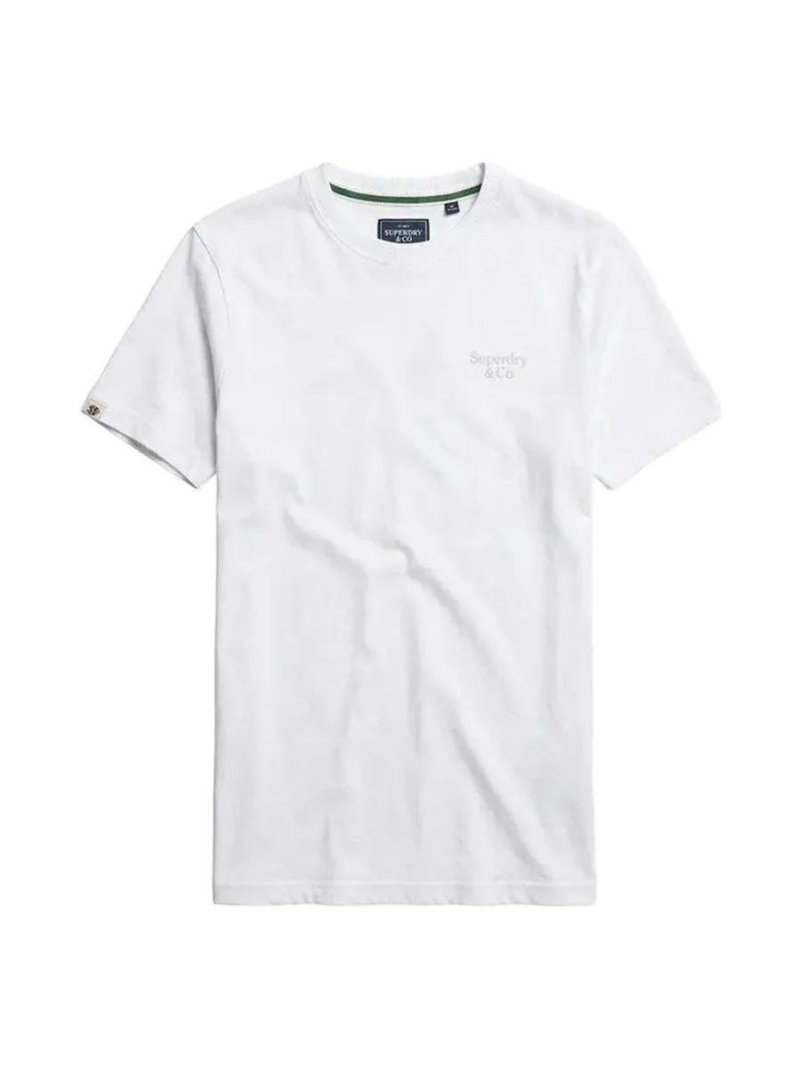 T-Shirt Blanc Homme Superdry Essential Serif 2