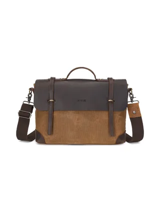 DAN - Sacoche en cuir véritable et toile enduite - Bleu 9