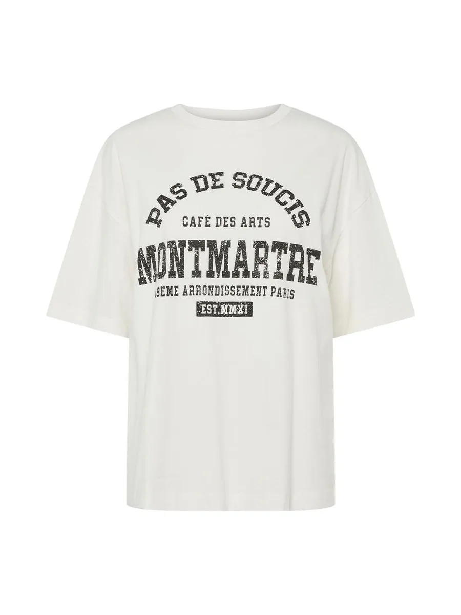 T-shirt Ecru Femme Pieces Maude 2