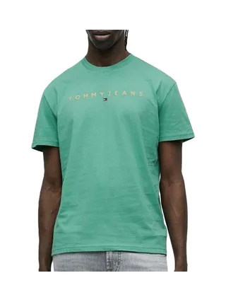 T-Shirt Vert Homme Tommy Hilfiger Reg Linearss 1