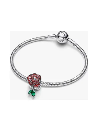 Pandora - Charm Rose E salsa en argent sterling rouge 2