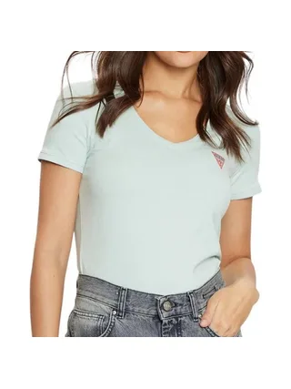 T-shirt Turquoise Femme Guess Mini Triangle 1
