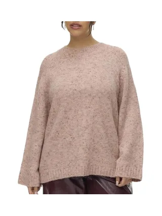 Pull en Maille Rose Femme Vero Moda Curve Cingrid 1