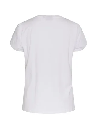 T-shirt Blanc/Doré Femme Pieces Merima 2