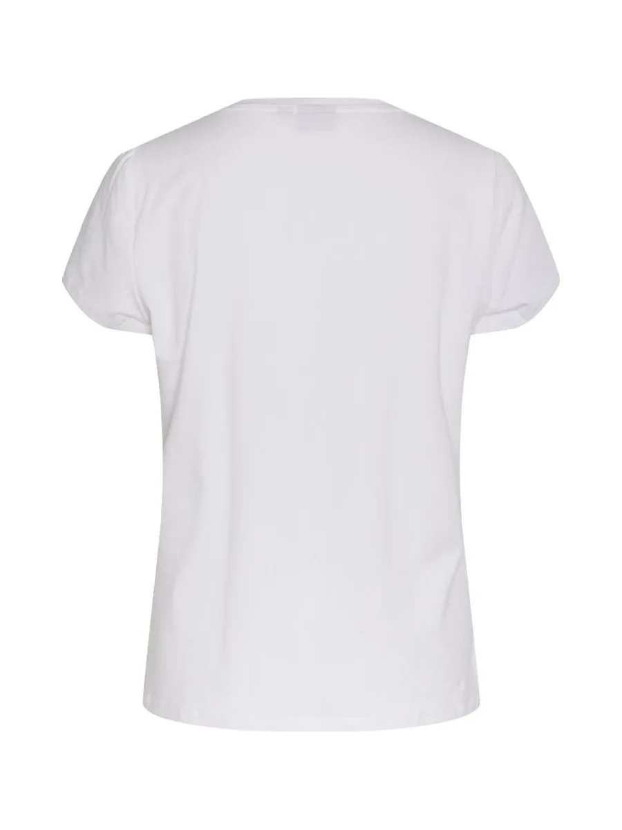 T-shirt Blanc/Doré Femme Pieces Merima 3