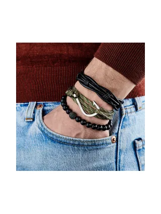 Bracelet Pyrénées noir - cuir 2