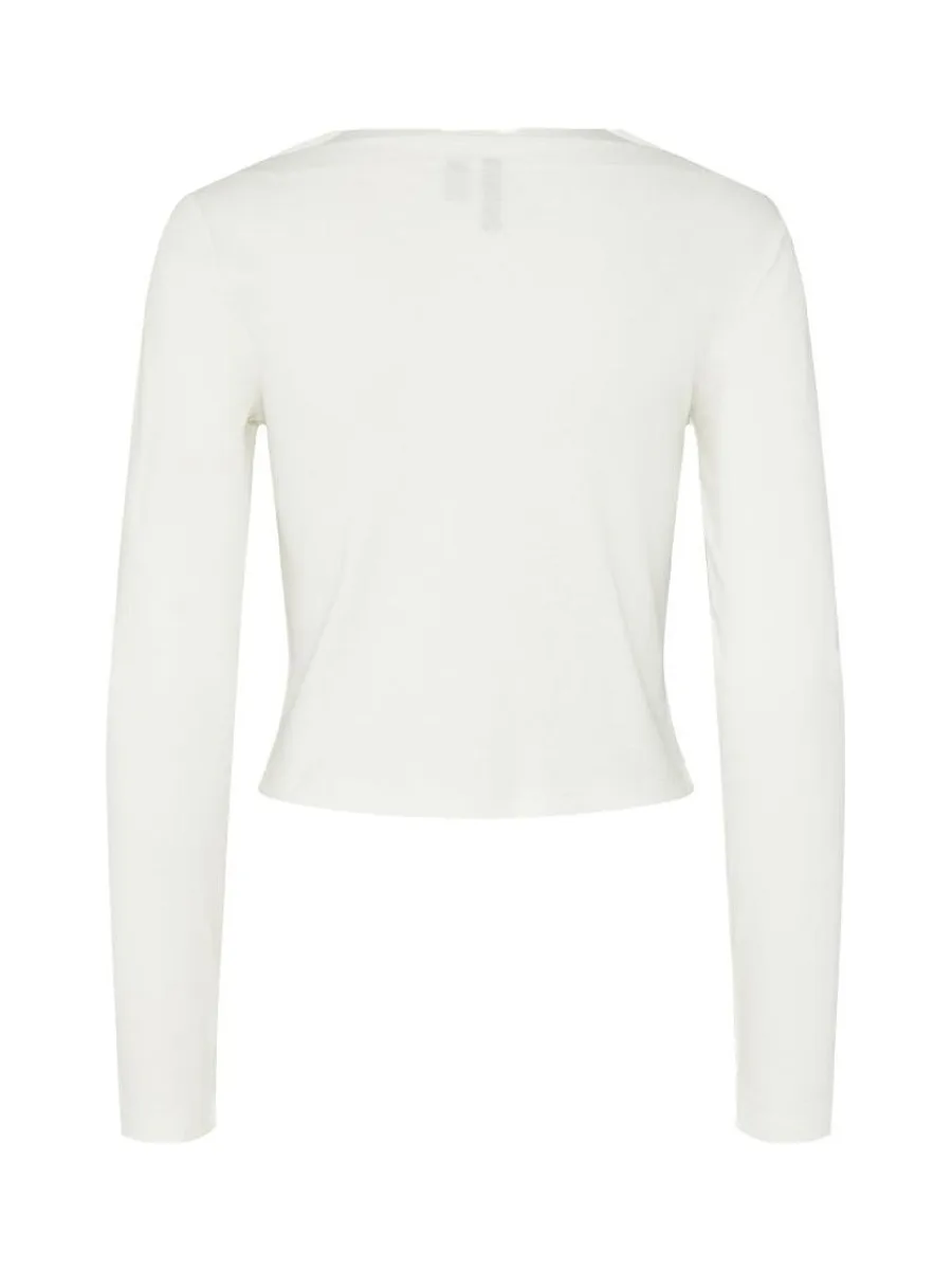 T-Shirt Manches Longues Blanc Femme Pieces Minna 3