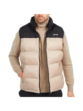 Doudoune sans manche Beige Homme Schott Utahv 1