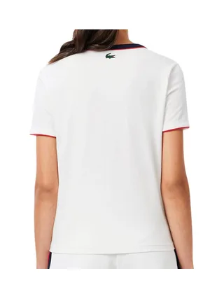 T-shirt Blanc Femme Lacoste Ultra Dry Heritage Badge 2