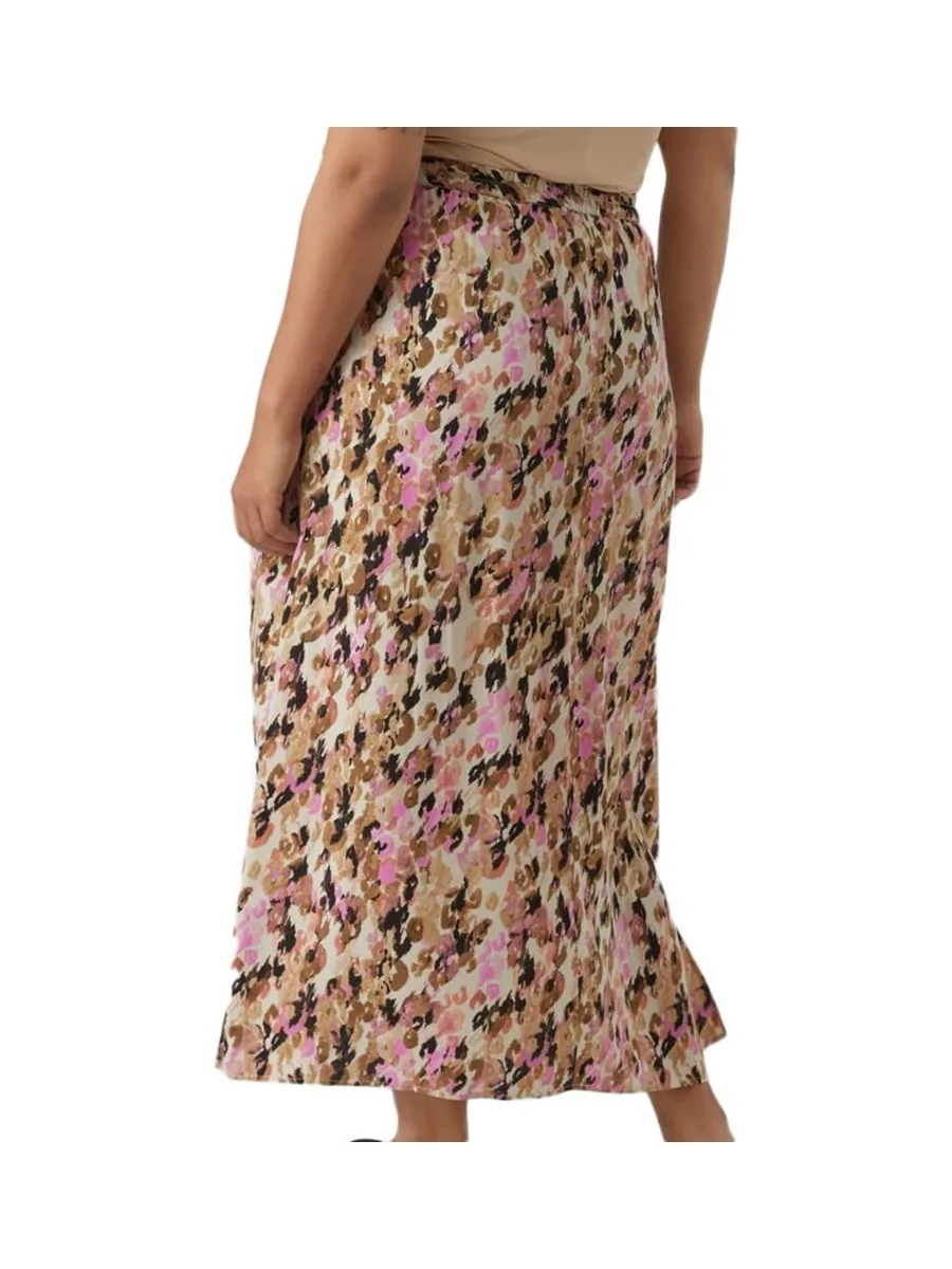 Jupe Longues Imprimé Beige/Rose Femme Vero CURVE Moda Measy 3