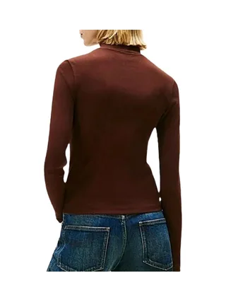T-shirt Marron Femme Tommy Hilfiger Tjw Essential Mock 2