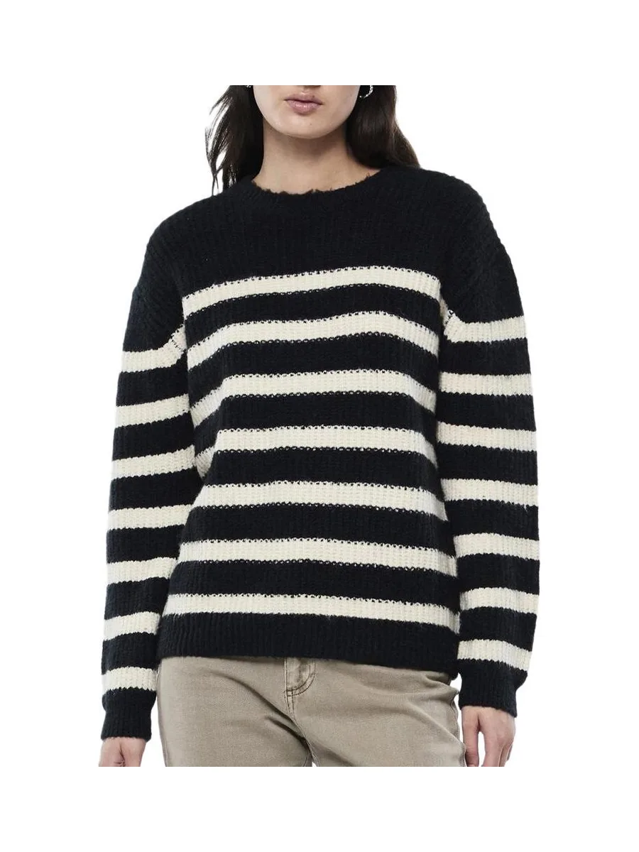 Pull Noir/Blanc Femme Pieces Klara 1
