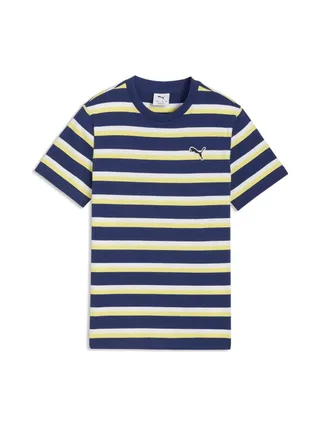 T-Shirt Marine/Jaune/Blanc Garçon Puma Ess Elevated Striped 1