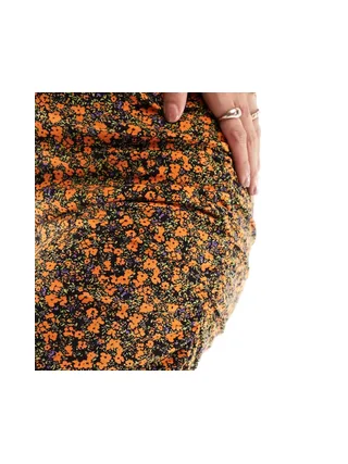 Robe Orange/Noir Femme Mamalicious Laura 3