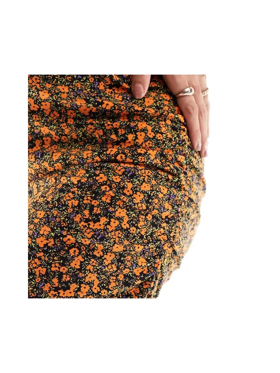 Robe Orange/Noir Femme Mamalicious Laura 3