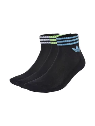 x3 Paires de chaussettes Noires Homme Adidas 3 Stripes Ankle 1