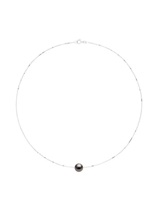 Collier Véritable Perle de Tahiti Ronde 9-10 mm — Argent 925 Millièmes Rhodié — 42 cm 2