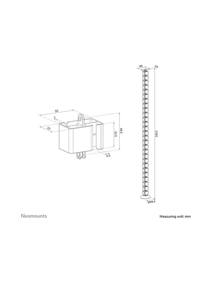 Neomounts Cable Spine Organizer for sit/ 12