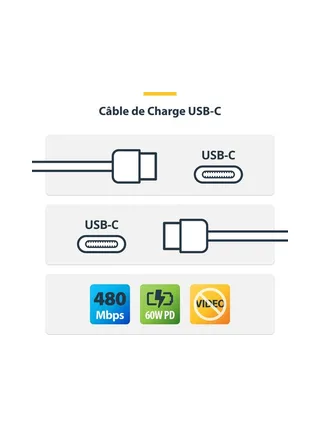3m White USB-C Charging Cable 60W PD 7