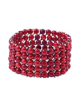 Bracelet 5 Rangs Véritables Perles d'Eau Douce 4 mm — 18 cm 1