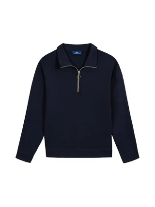 Sweat 1/4 de Zip Marine Femme TBS Craie 1