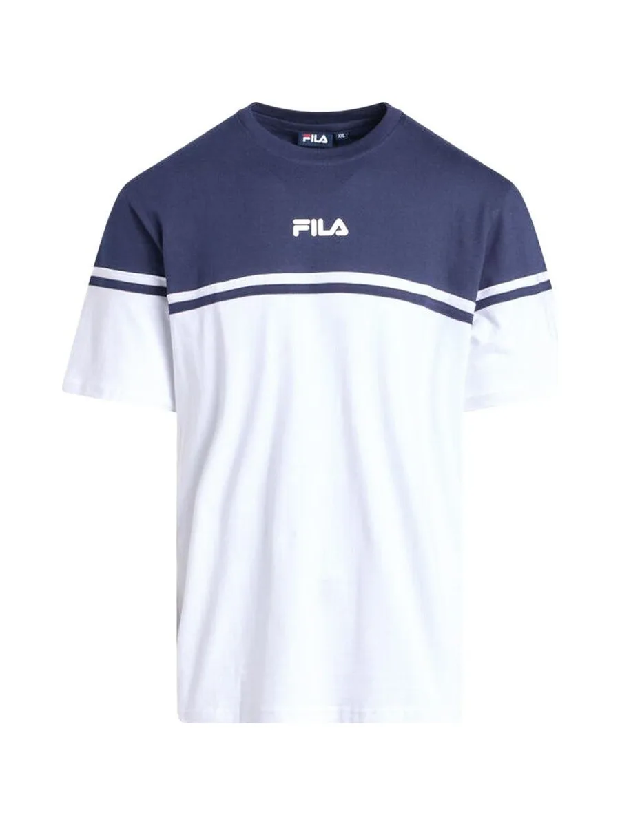 T-shirt Blanc/Marine Homme Fila Print 2