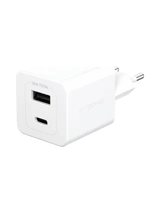 PanzerGlass empower™ by ® Turbo 35W Charger incl. USB-C + USB-A | EU Plug | Silver White 1