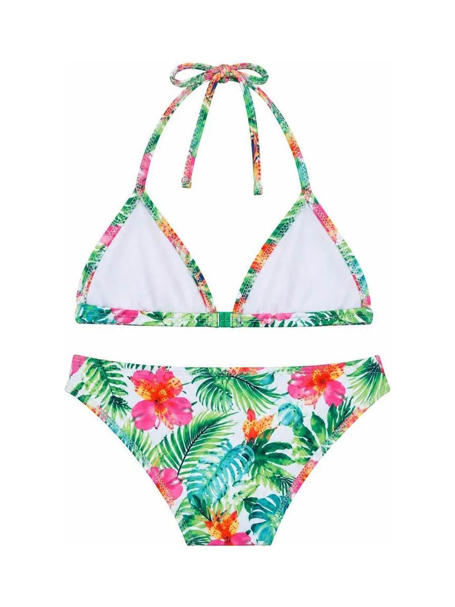 Maillot de bain Blanc/Vert/Rose Fille Lagon Bleu Trones 3