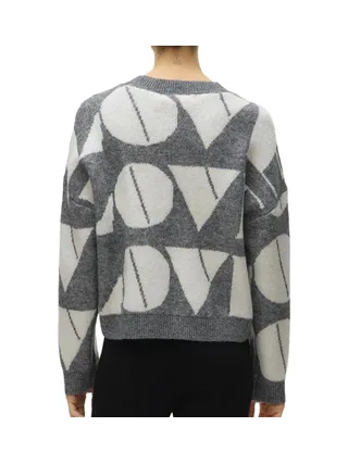 Pull Blanc/Gris Femme Vero Moda Love 2