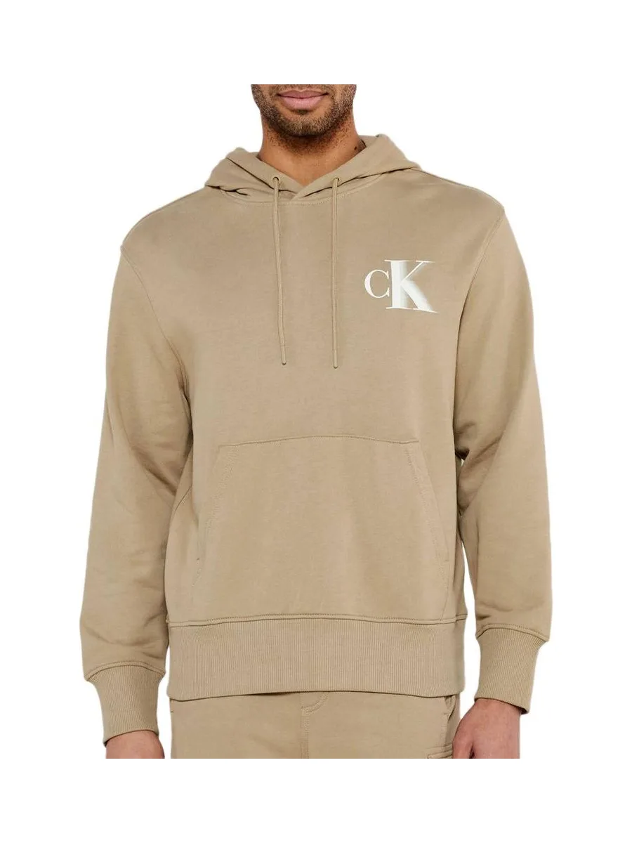Sweat Marron Clair Homme Calvin Klein Jeans Bold 2