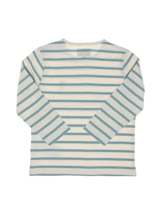 T-shirt à Rayures Beige/Turquoise Garçon EOM Eloris 2